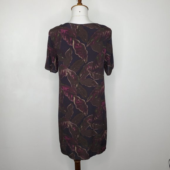 Wilfred Free Watercolor Leaf Pattern Pullover Shift Dress Size XS - Picture 6 of 12